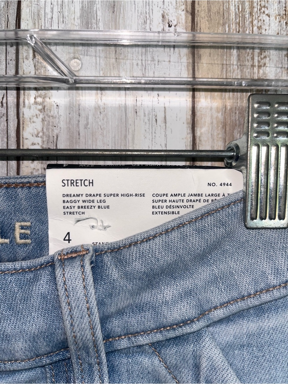 NWT American Eagle Dreamy Drape Super High Rise Baggy Wide Leg Jeans 4 Long - Picture 6 of 7